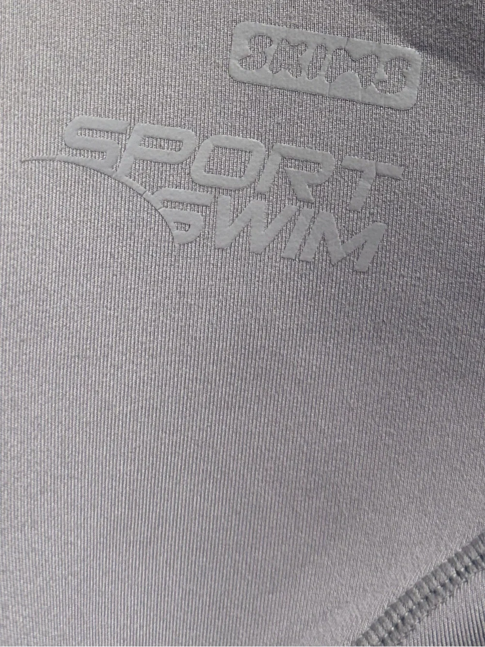 Skims Sport Swim Top Mock Neck Zip Front Chrome New 3X